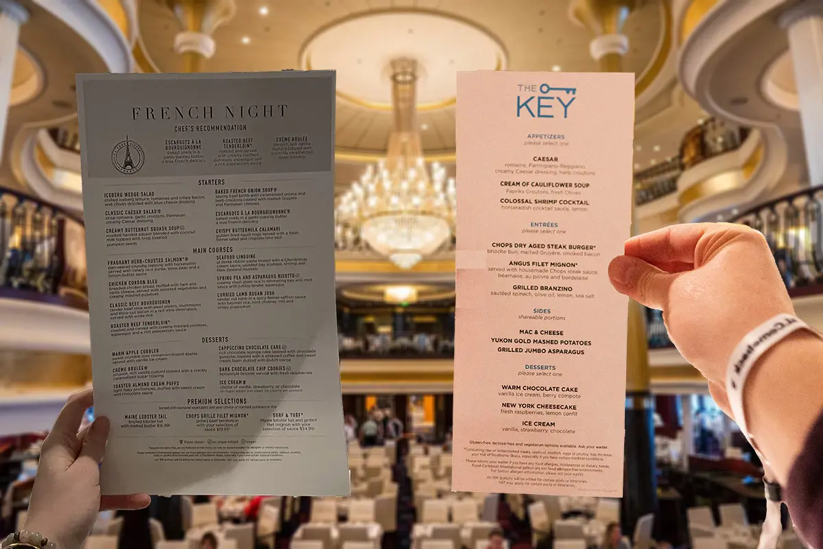 Royal Caribbean menus