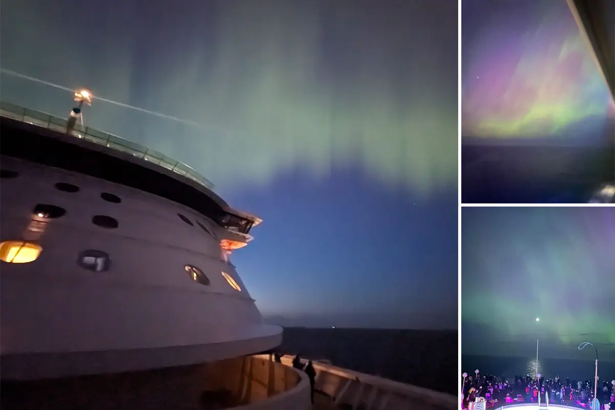 Northern lights as seen from a cruise ship