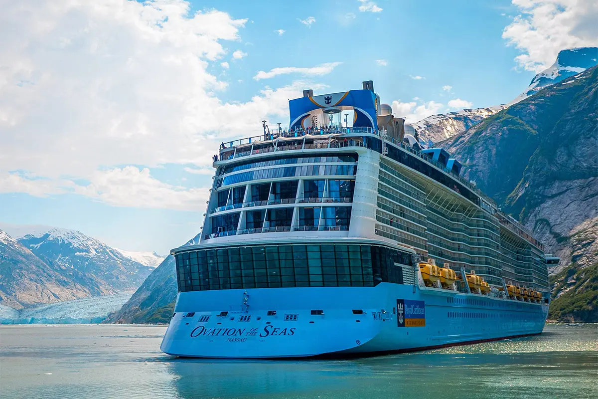 Ovation of the Seas near Dawes Glacier