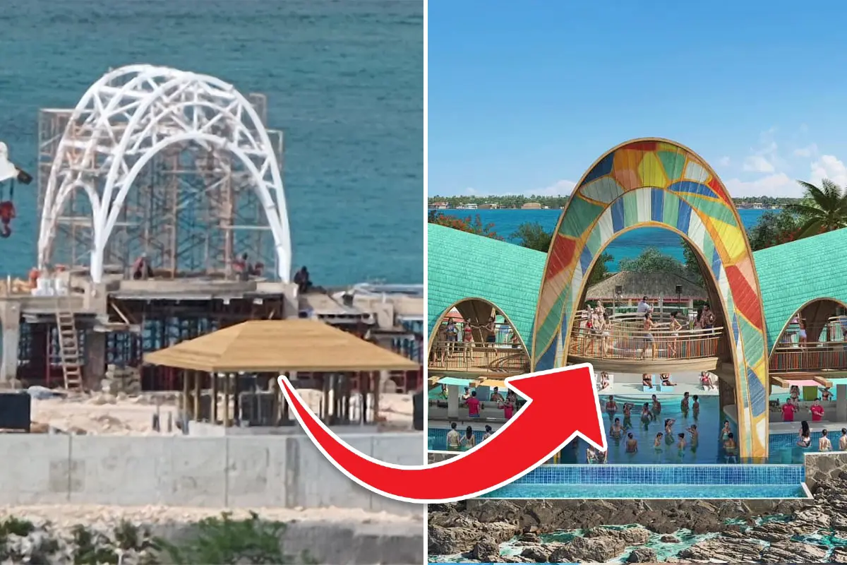 Construction progress at Paradise Island beach club
