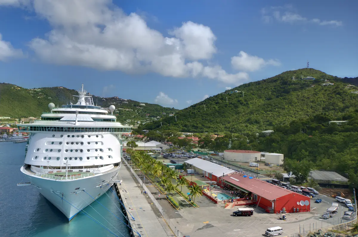 Ship docked in St. Thomas