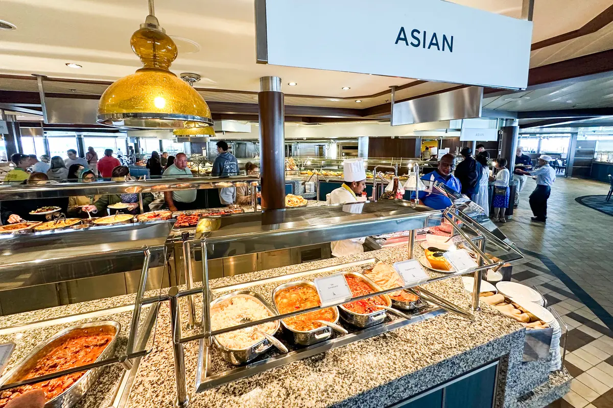 Asian food station in the Windjammer buffet