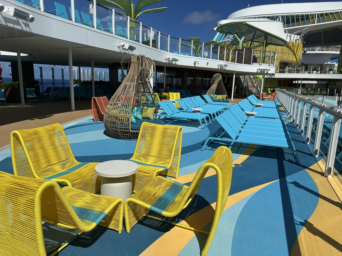 Chairs on pool deck