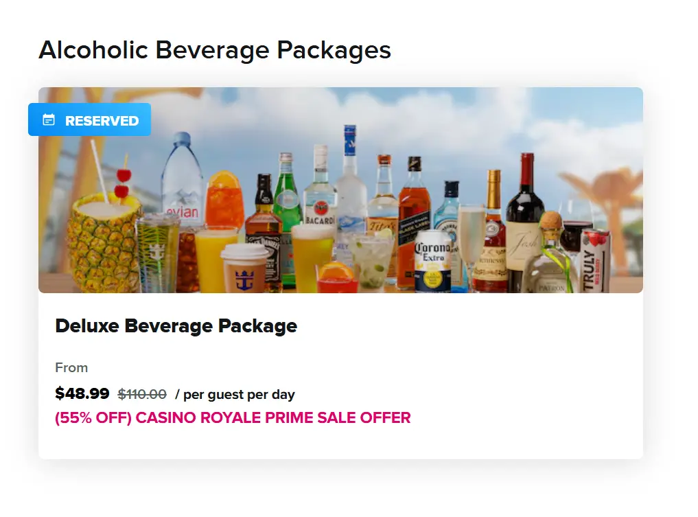 48.99 drink package